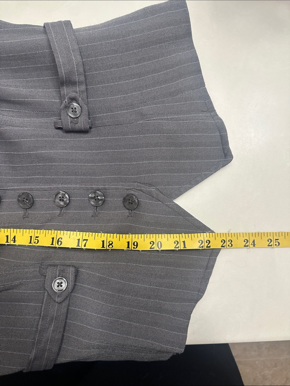 Women’s Gray Pinstripe Sleeveless Blazer Vest - Picture 7 of 8